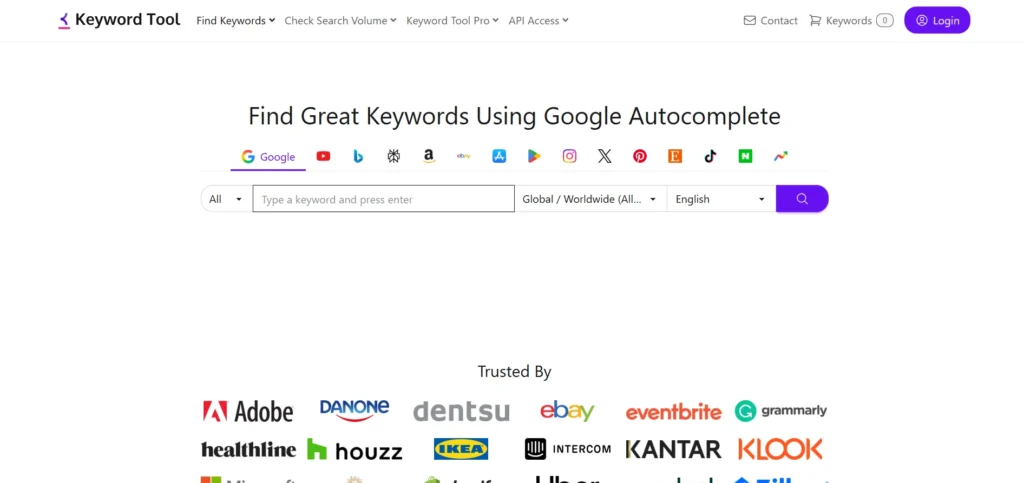 KeywordTool.io - YouTube SEO Tool