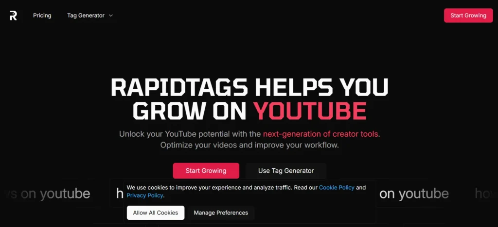 RapidTags - YouTube SEO Tool