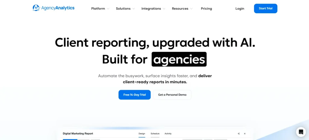 seo reporting software - Agency Analytics