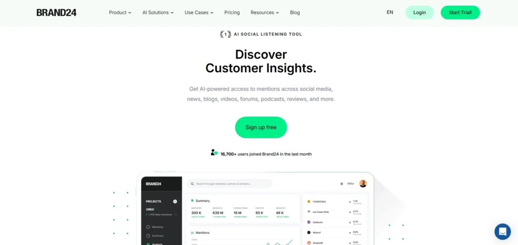 Social Media Monitoring Tool - Brand24