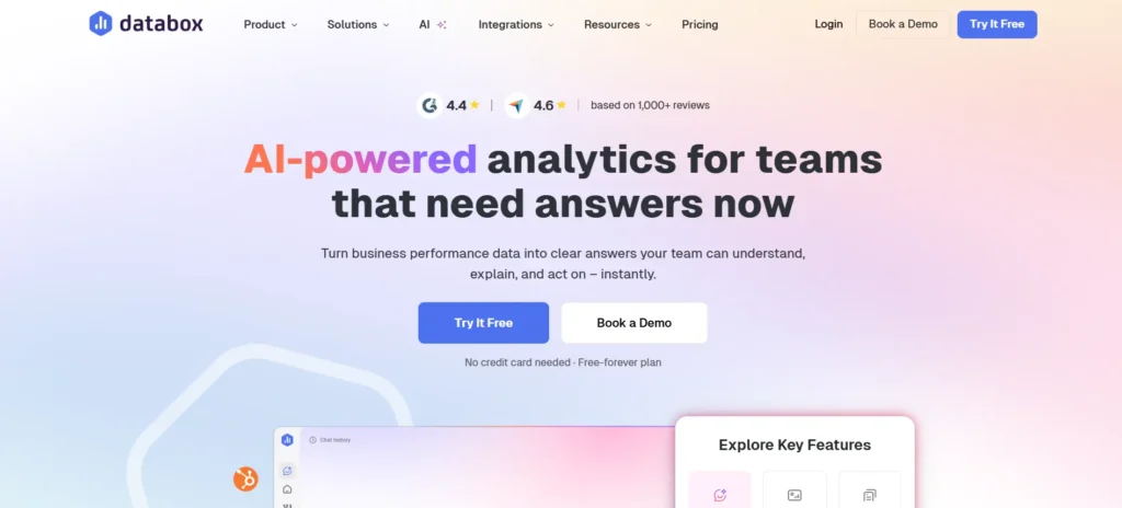 seo reporting software - Databox 