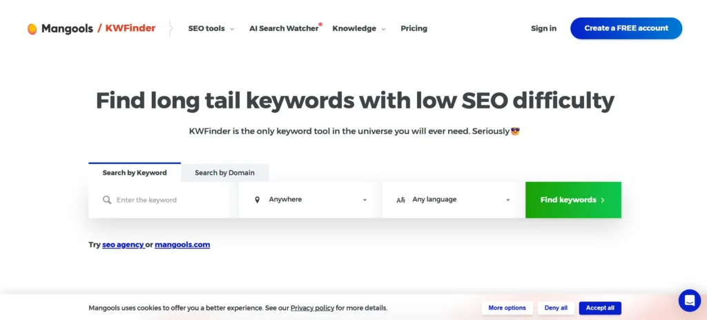 seo reporting software - KWFinder