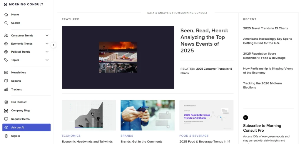 competitor analysis tool - Morning Consult