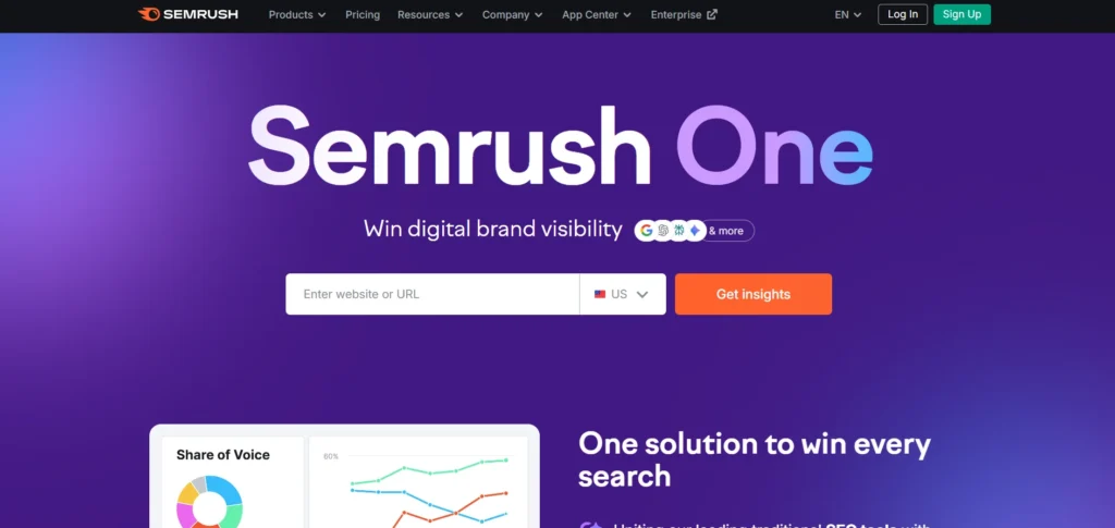 competitor analysis tool - Semrush