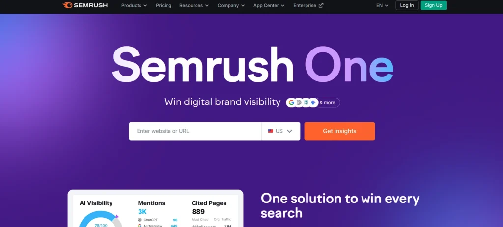 seo reporting software - Semrus‌h 