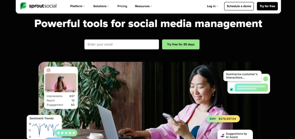 competitor analysis tool - Sprout Social