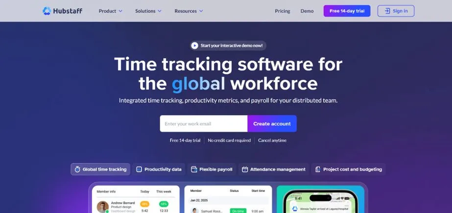 Attendance Tracking Software - hubstaff