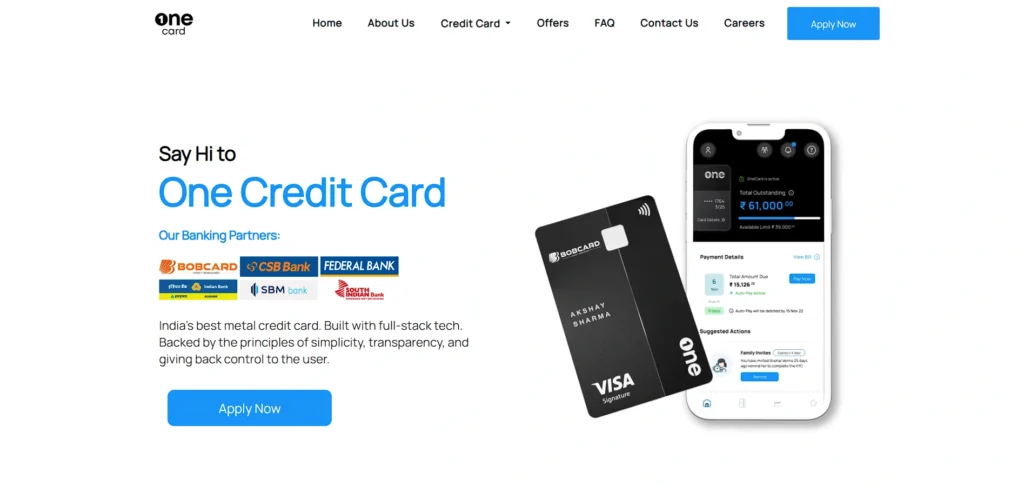 startup company in pune - OneCard