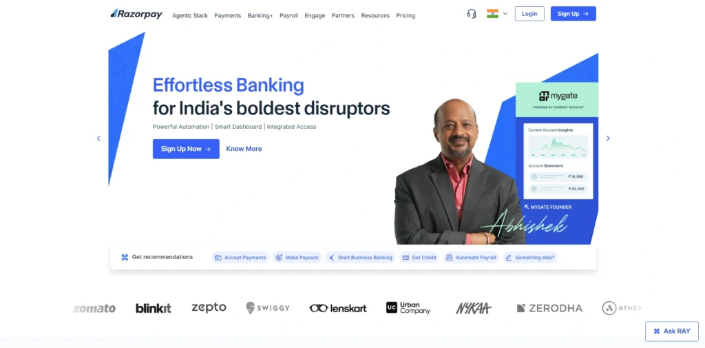 Startup companies in bangalore- Razorpay
