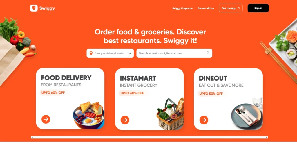 Startup companies in bangalore- Swiggy
