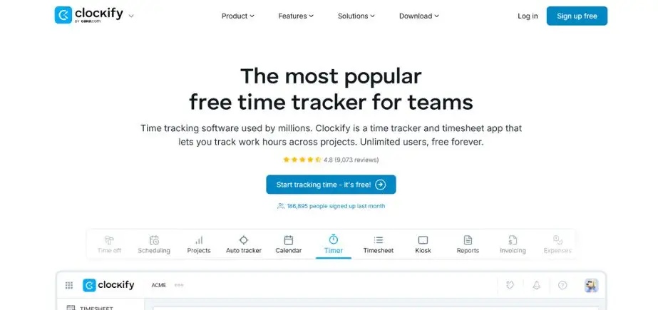 Attendance Tracking Software-Clockify