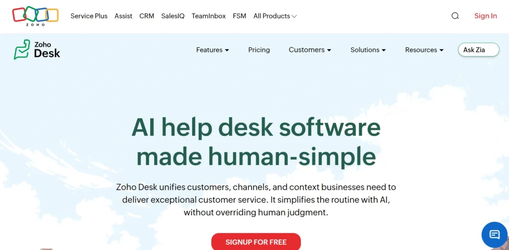 Customer Engagement Tools-Zoho Desk
