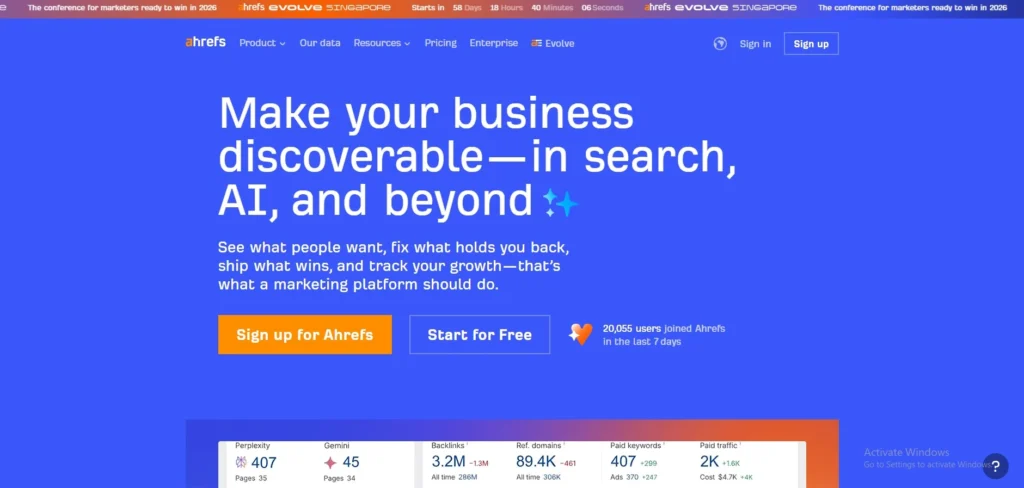 Content marketing tools-Ahrefs