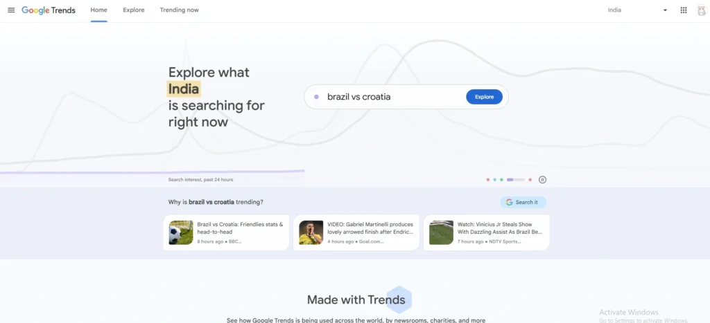 Content marketing tools-Google Trends